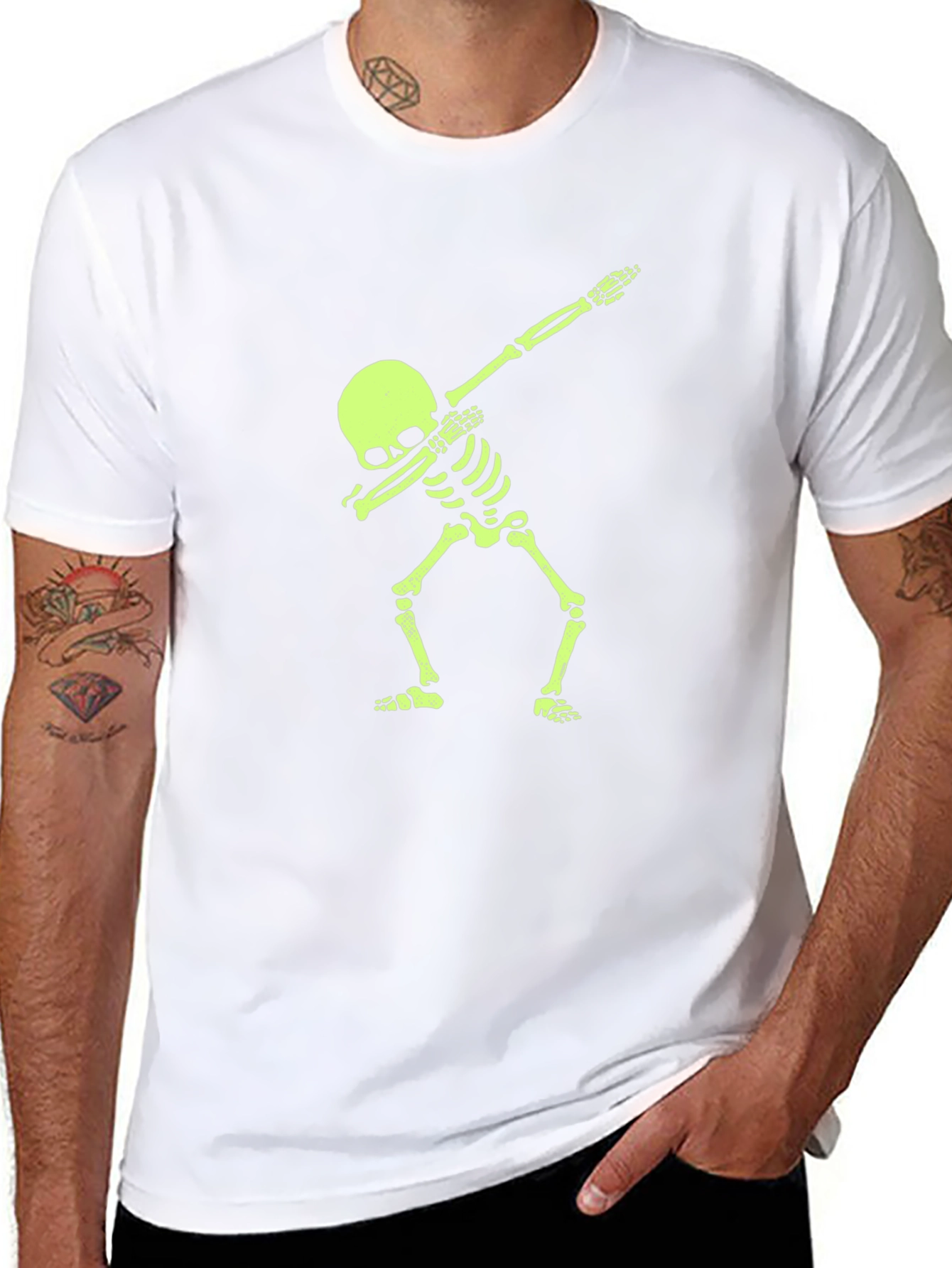 Skeleton Dab Tee - Glow in the Dark Graphic T-Shirt