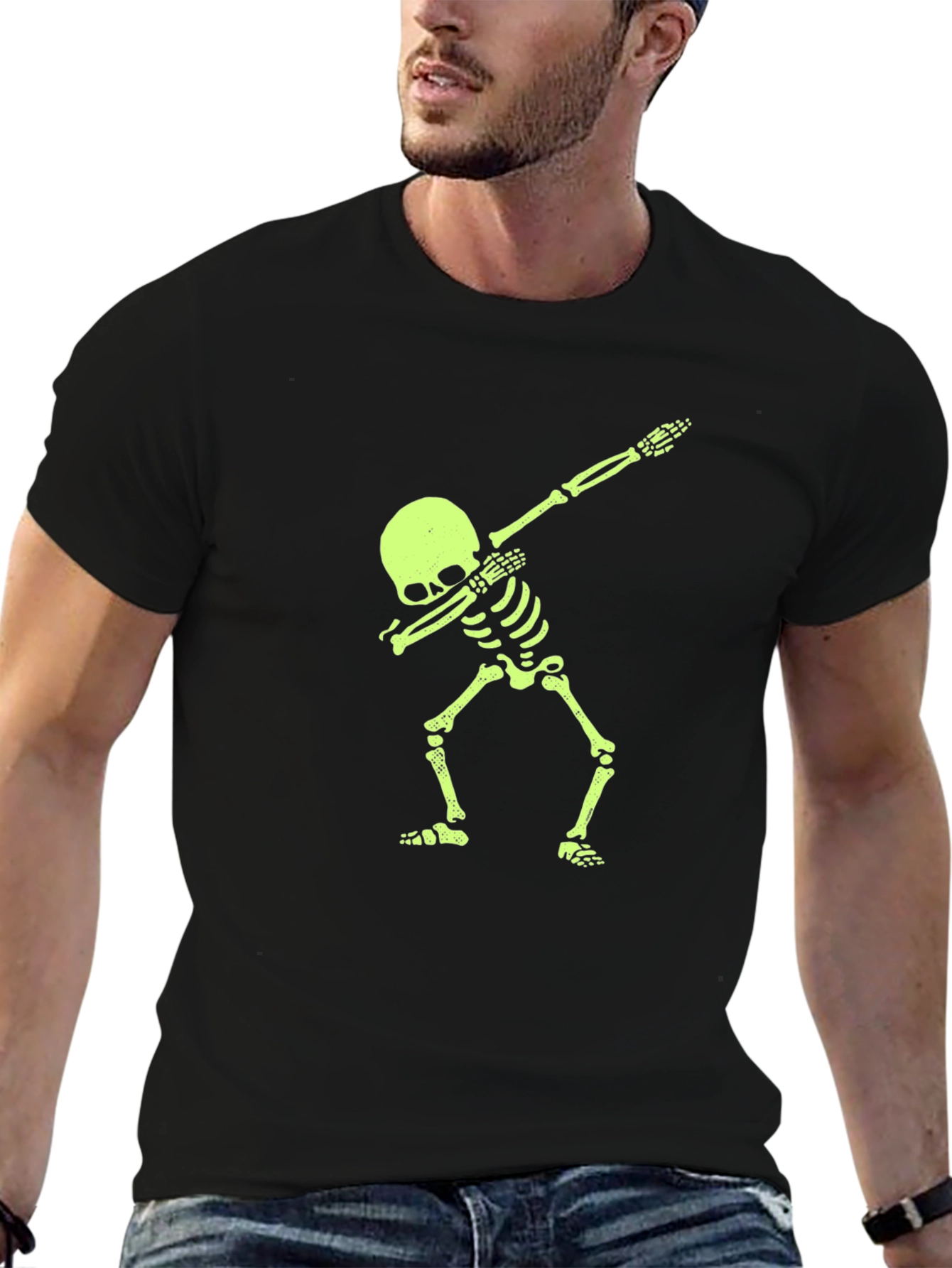 Skeleton Dab Tee - Glow in the Dark Graphic T-Shirt