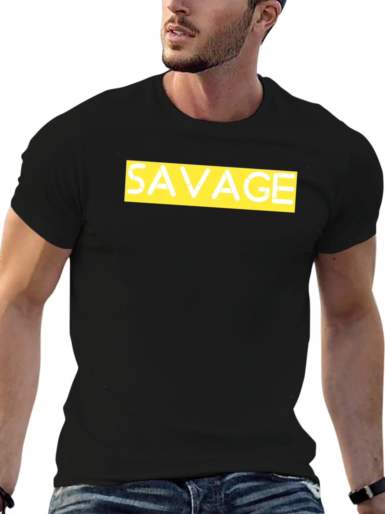 Savage Graphic Print Crew Neck T-Shirt
