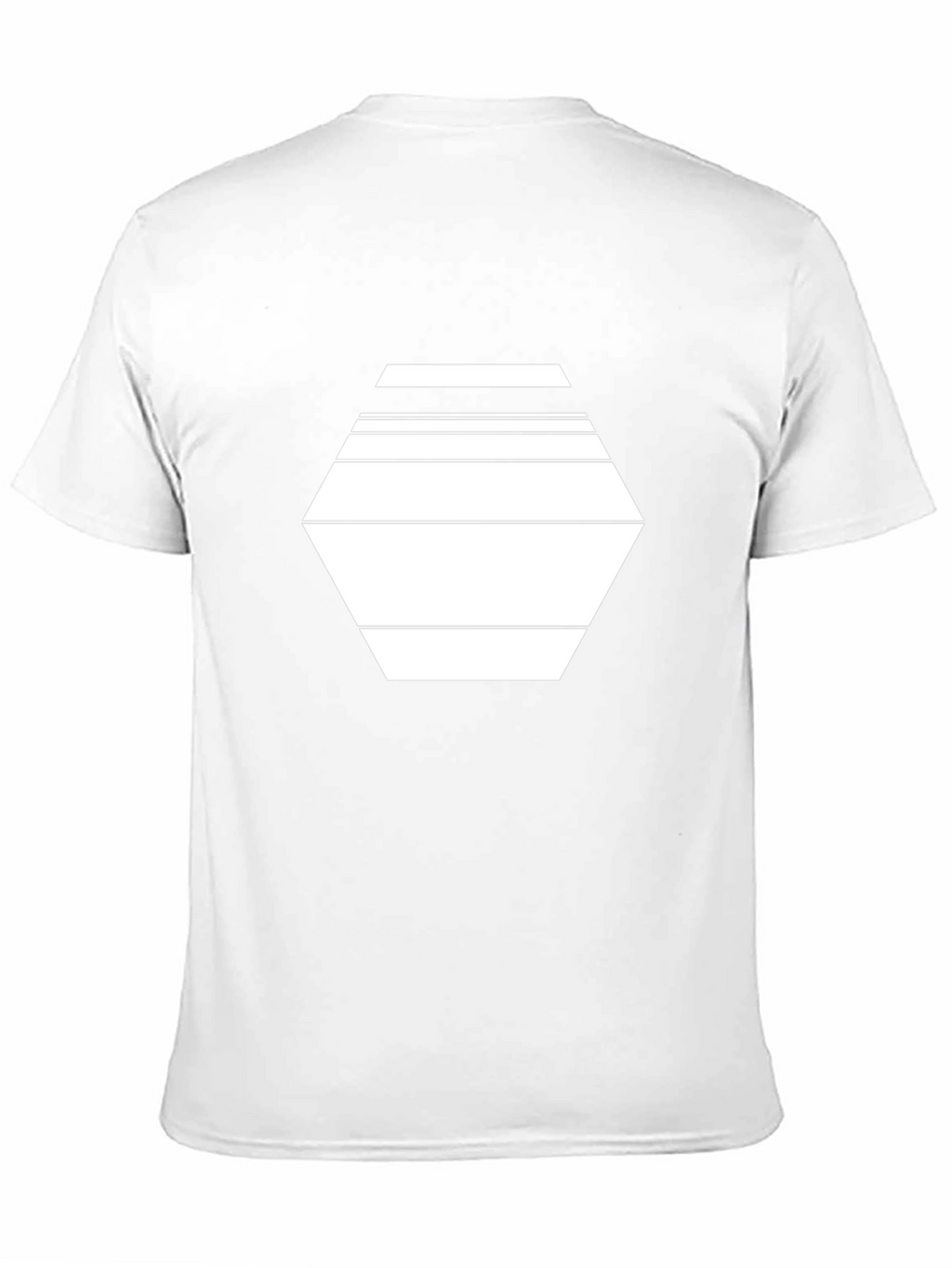 Geometric Hexagon Line Art Black T-Shirt