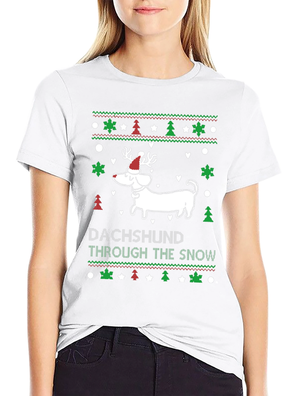 Dachshund Through the Snow Christmas T-Shirt