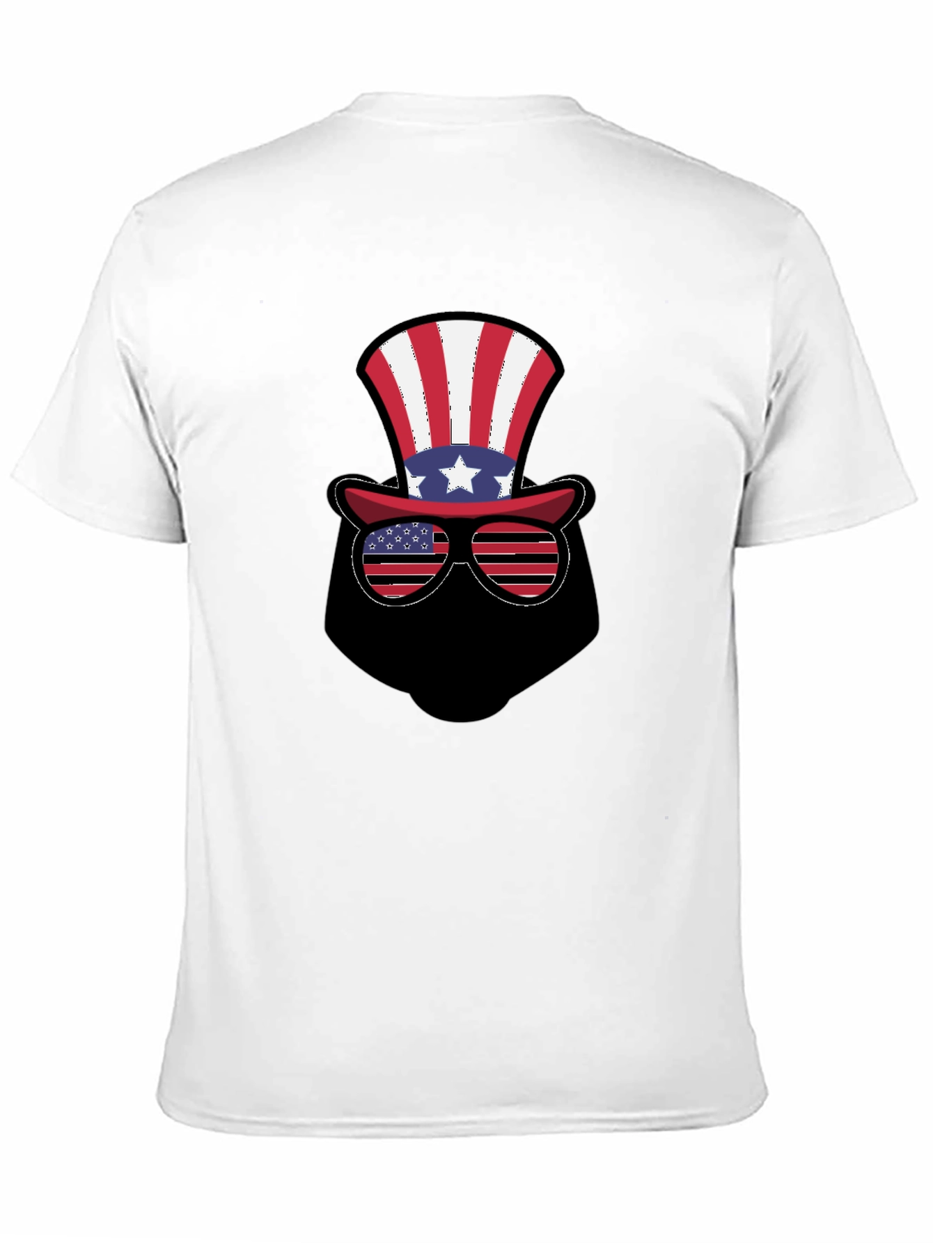 Patriotic Hat and Glasses Black T-Shirt