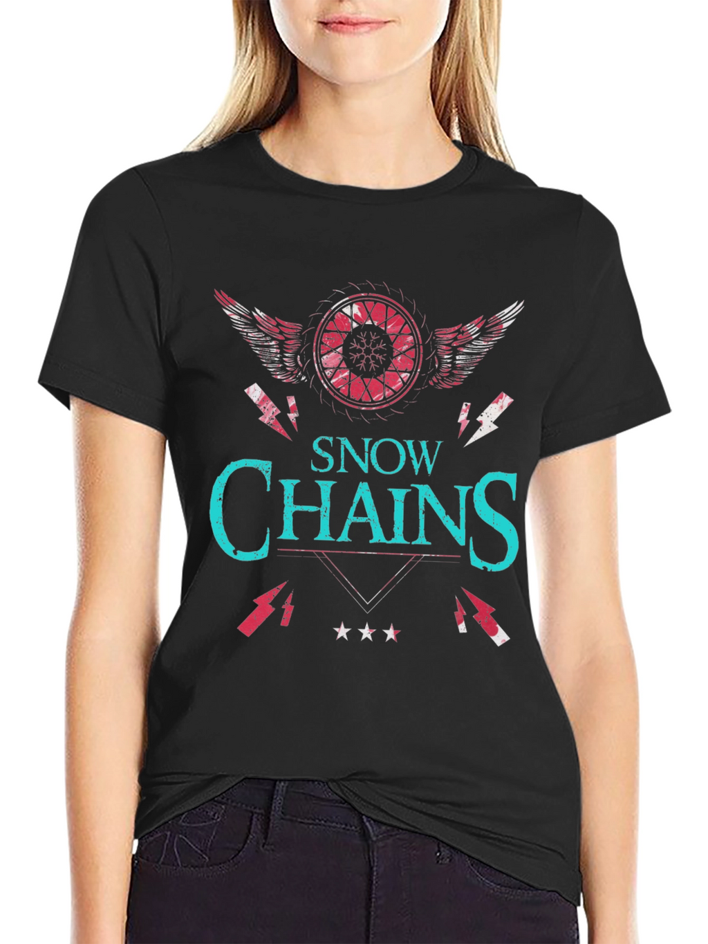 Snow Chains Graphic T-Shirt - Unique Design