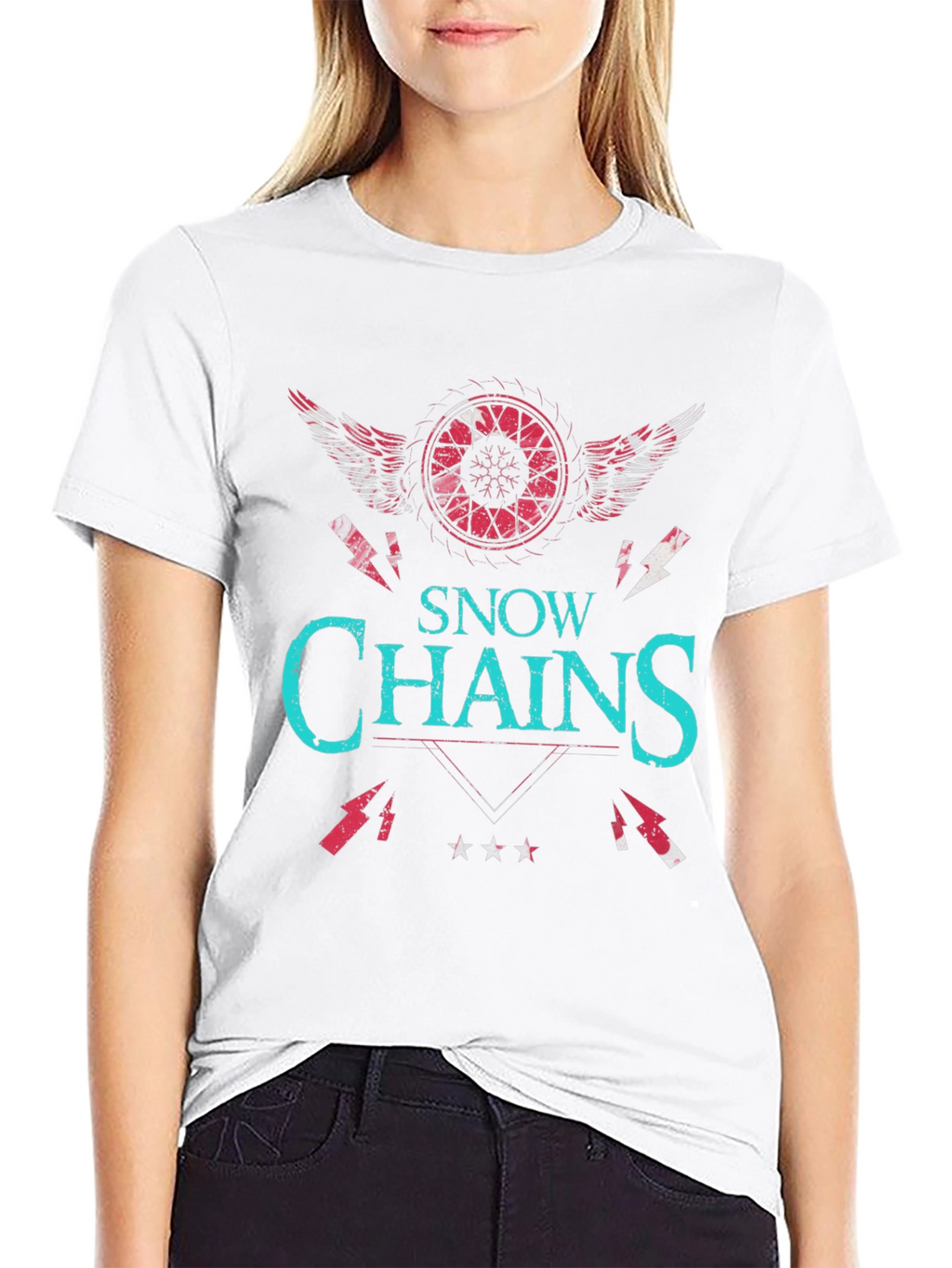 Snow Chains Graphic T-Shirt - Unique Design