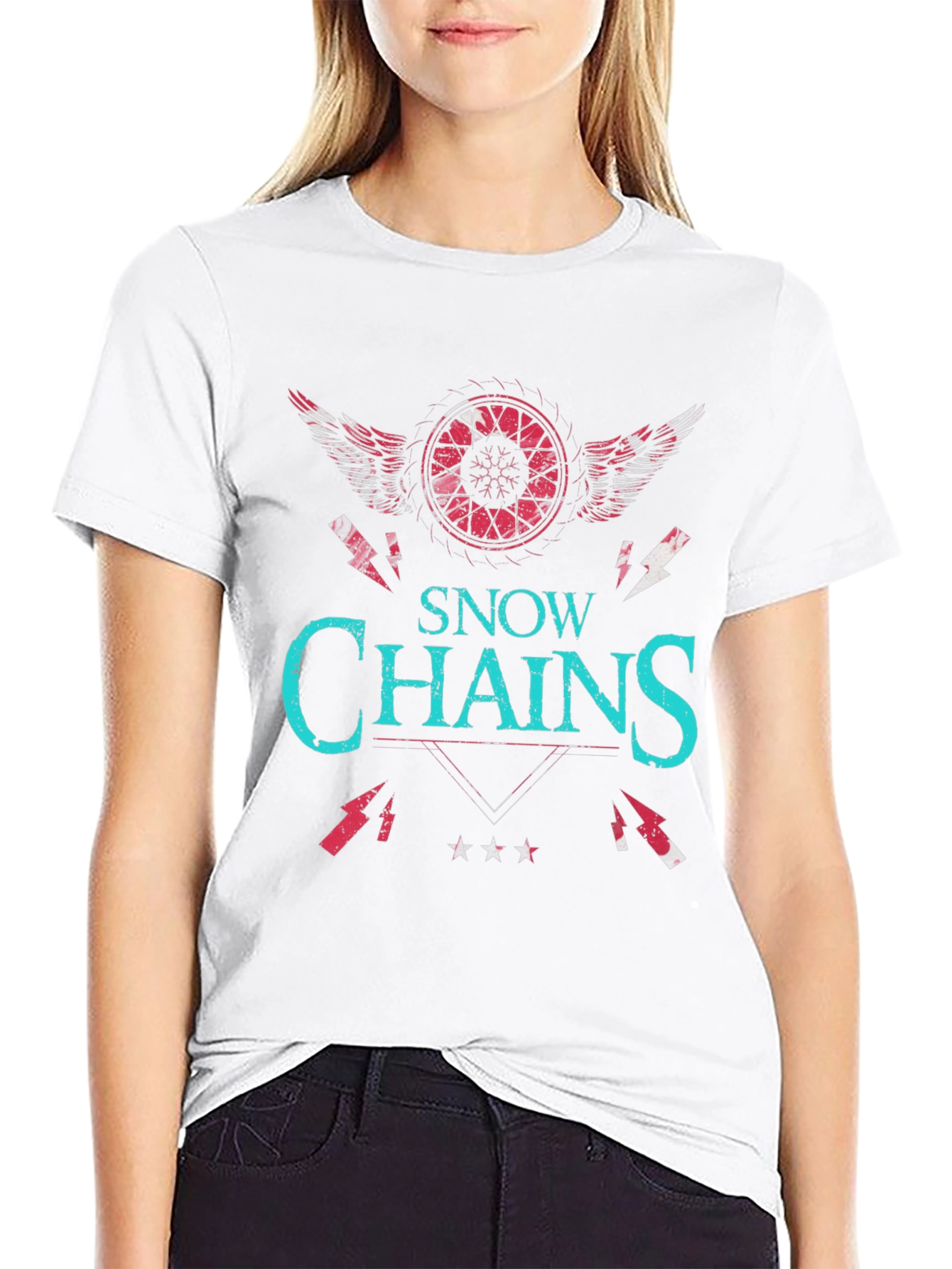 Snow Chains Graphic T-Shirt - Unique Design