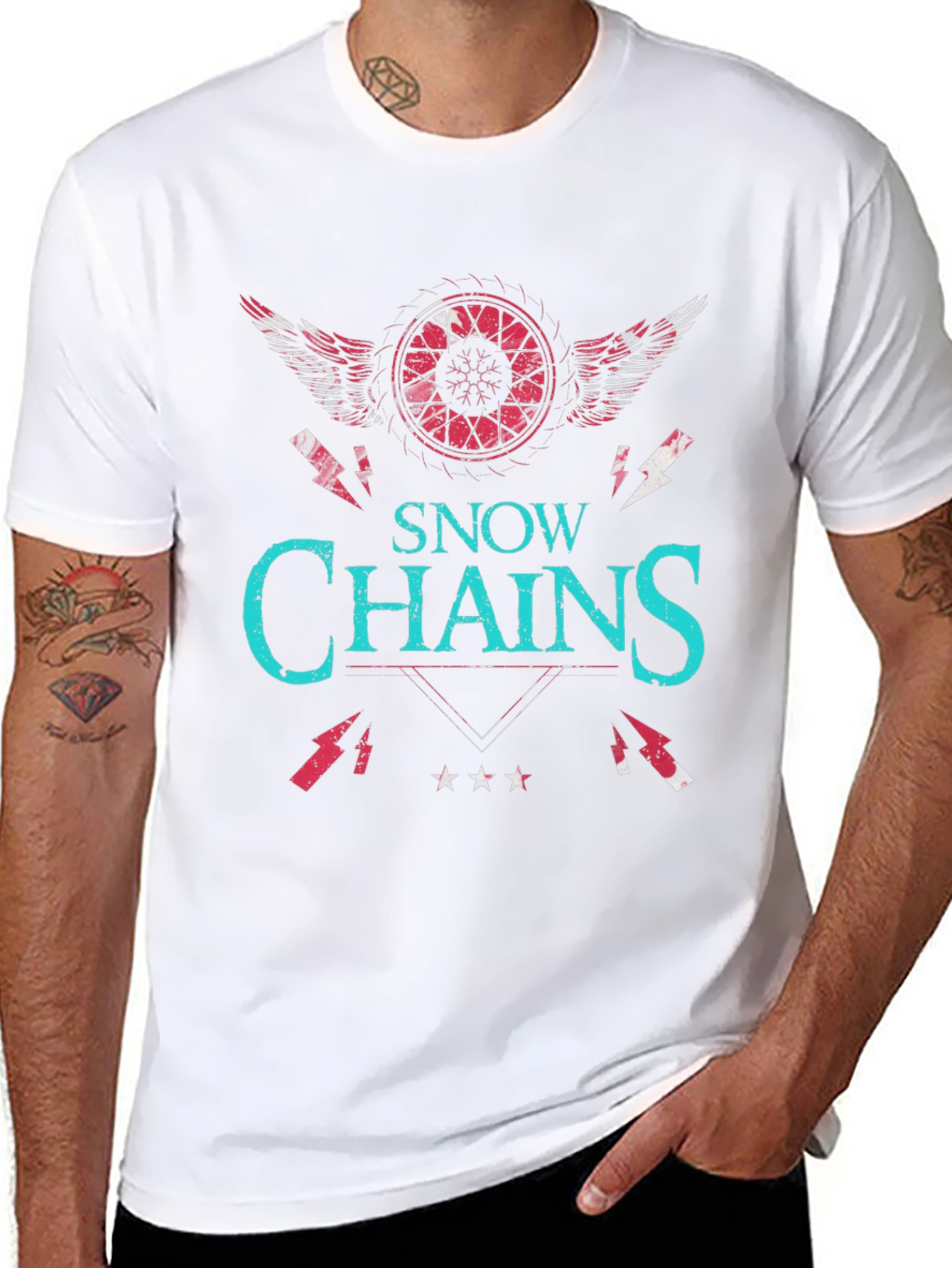 Snow Chains Graphic T-Shirt - Unique Design