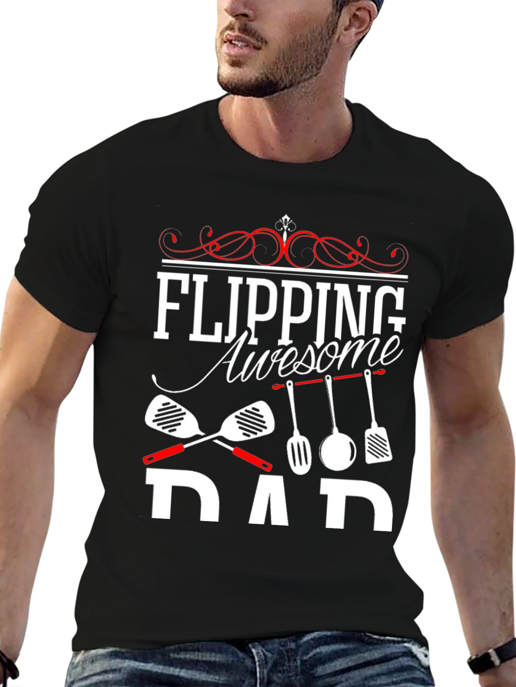 Flipping Awesome Dad T-Shirt - Novelty Cookout Tee