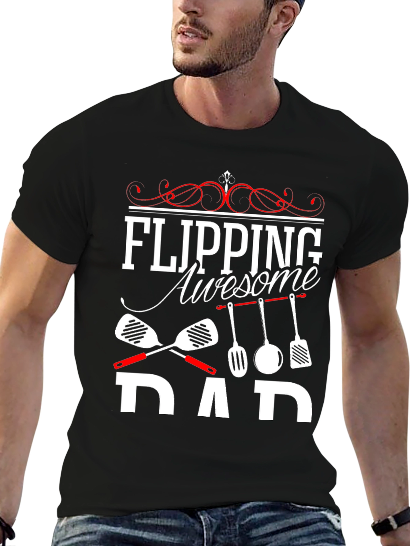 Flipping Awesome Dad T-Shirt - Novelty Cookout Tee