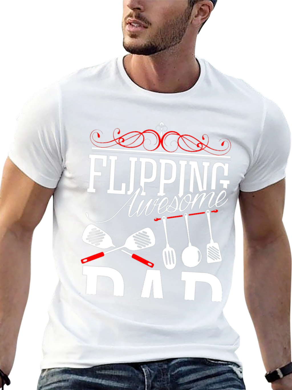 Flipping Awesome Dad T-Shirt - Novelty Cookout Tee