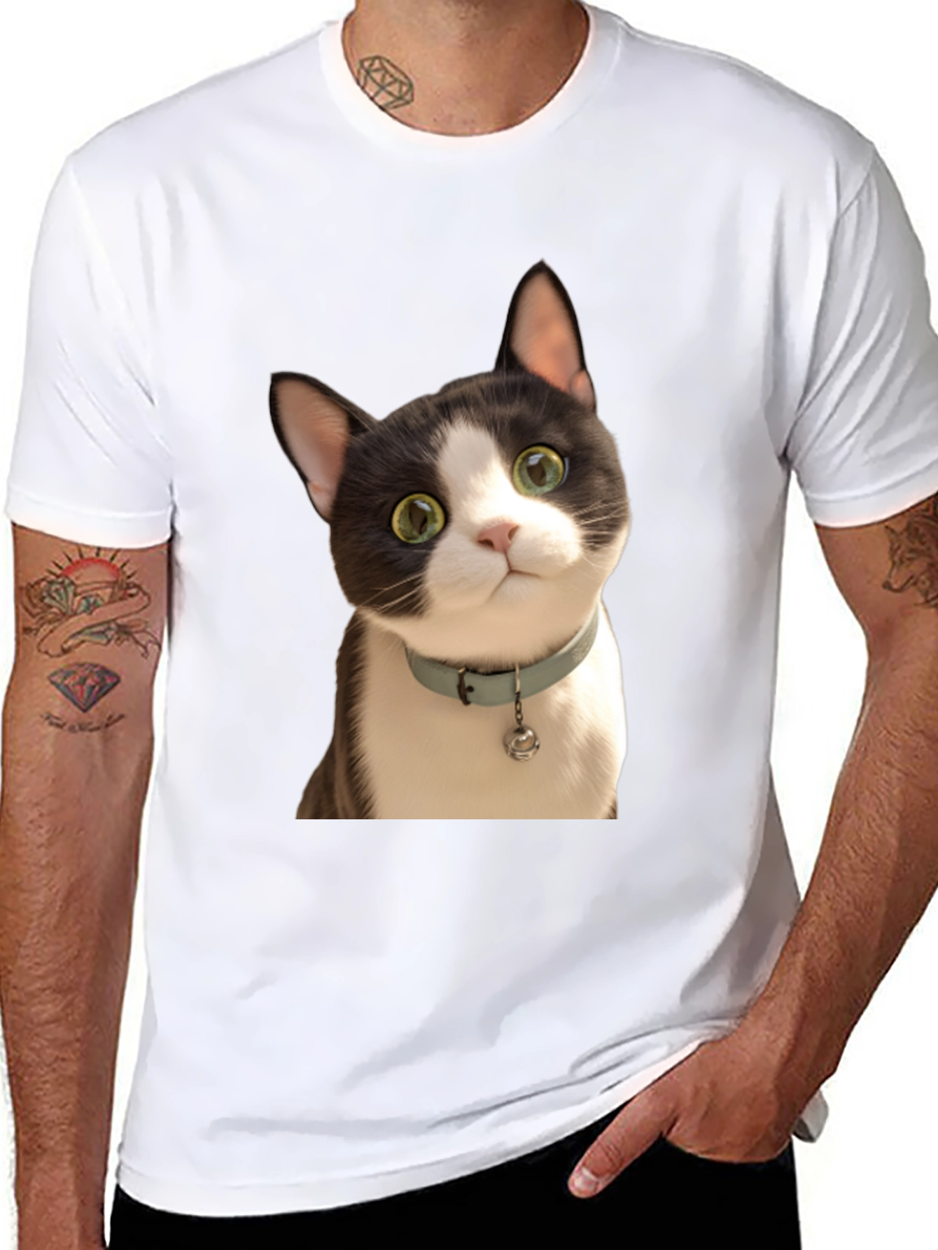 Cute Cat Graphic T-Shirt - Unisex Black Tee
