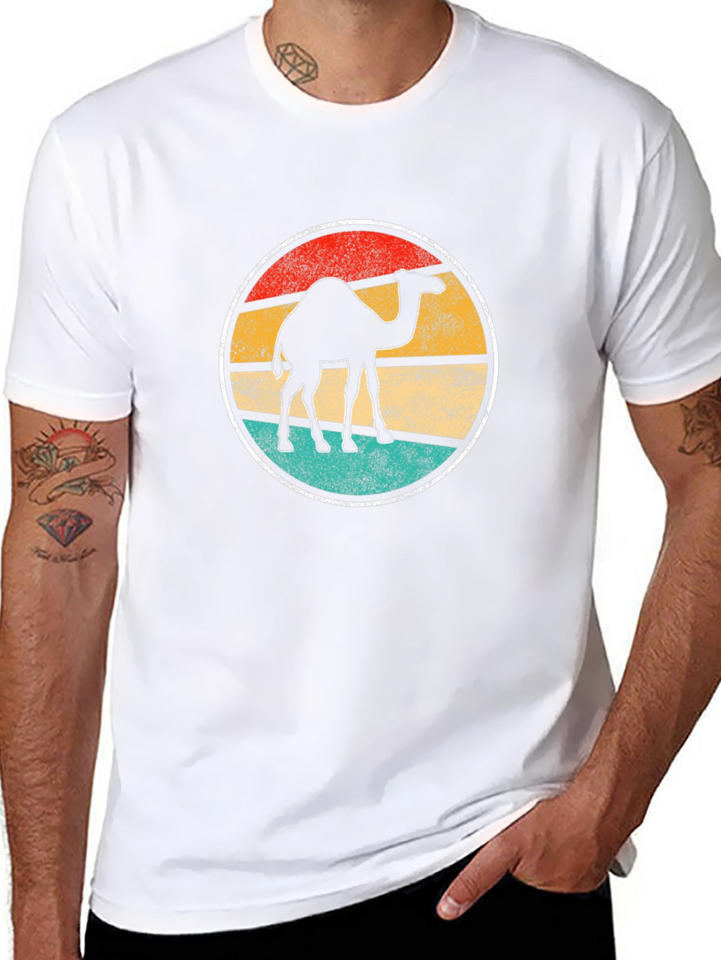 Retro Camel Graphic Tee - Black T-Shirt