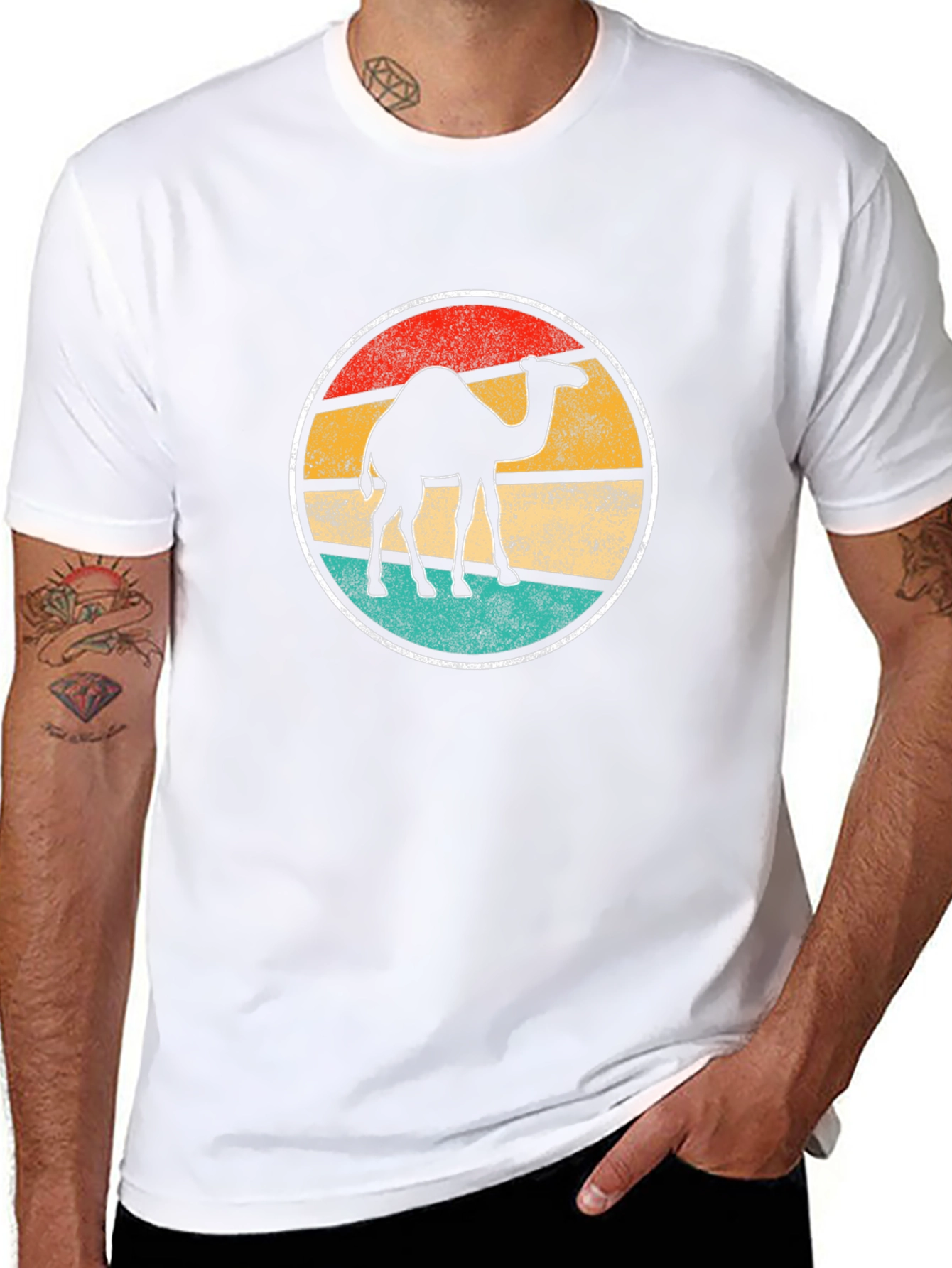 Retro Camel Graphic Tee - Black T-Shirt