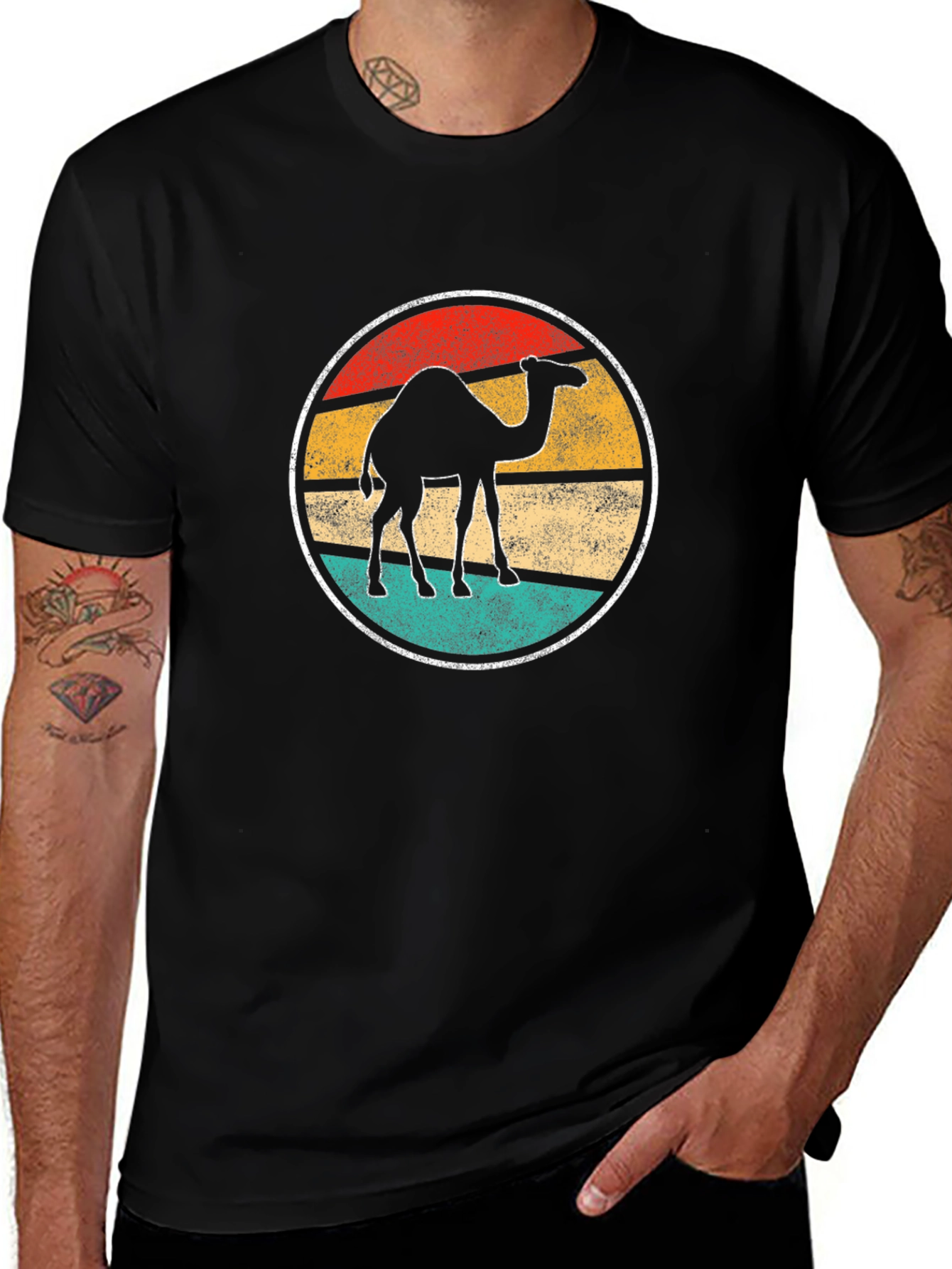 Retro Camel Graphic Tee - Black T-Shirt