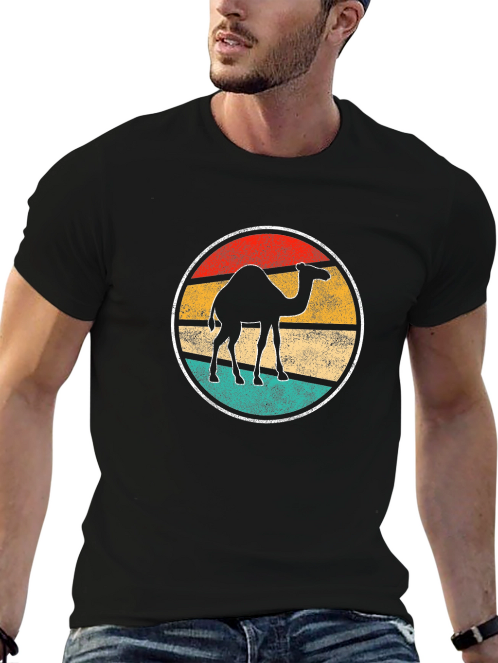 Retro Camel Graphic Tee - Black T-Shirt
