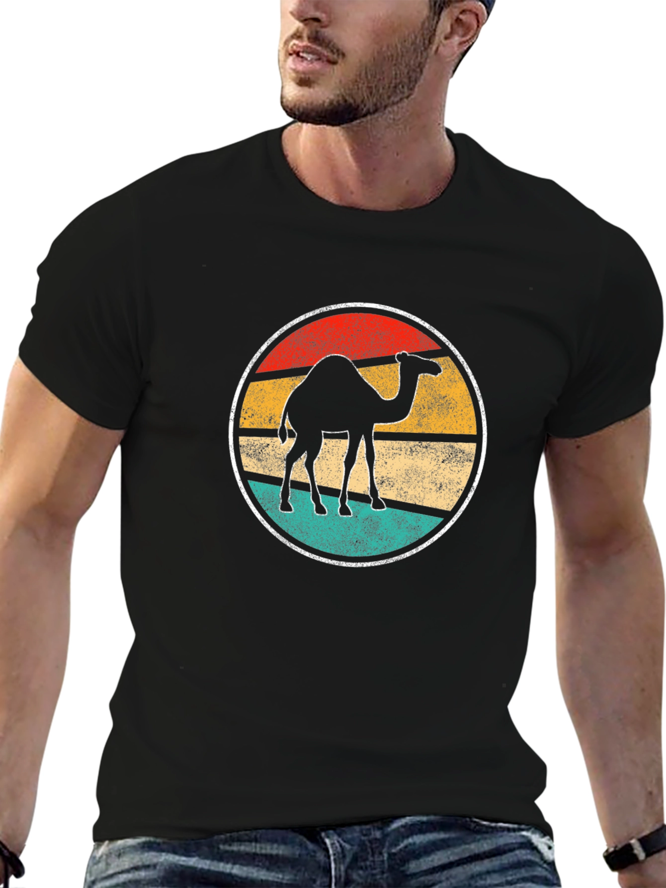 Retro Camel Graphic Tee - Black T-Shirt