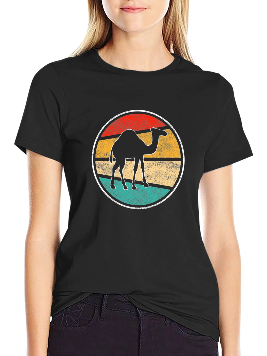Retro Camel Graphic Tee - Black T-Shirt