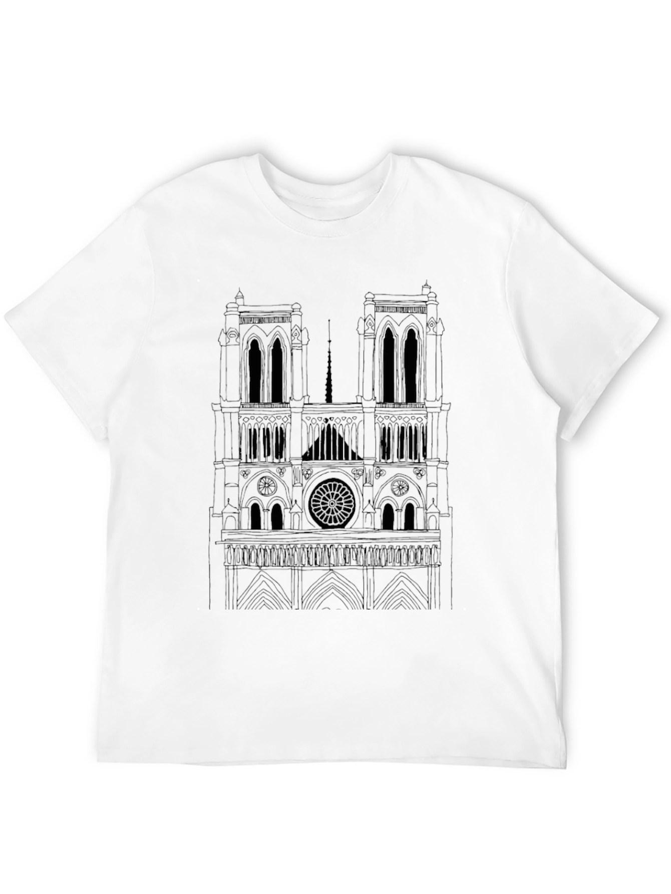 Notre Dame Cathedral Outline T-Shirt