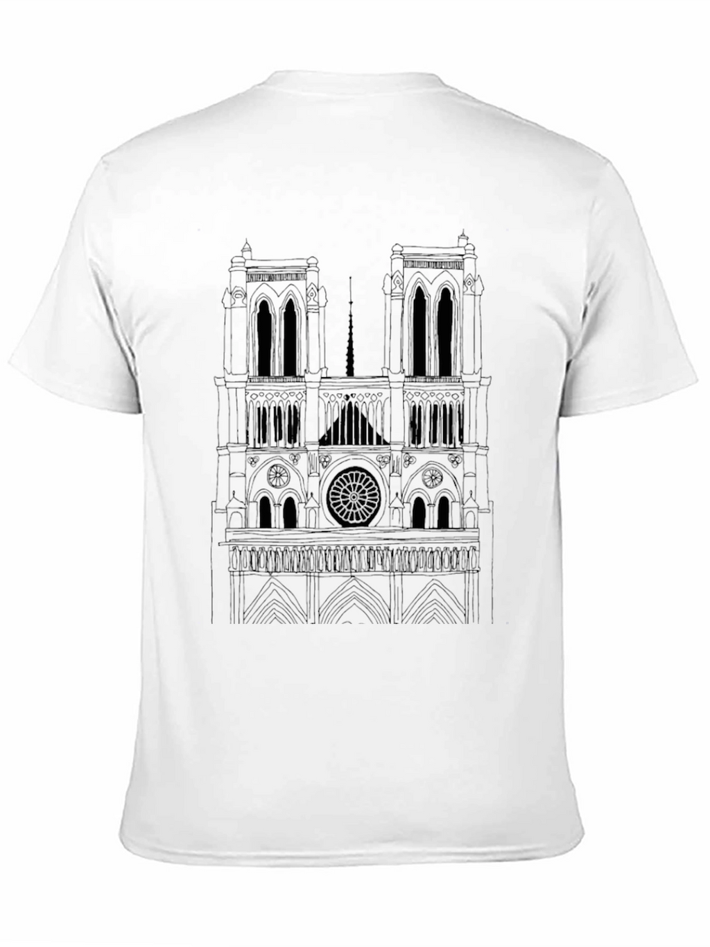 Notre Dame Cathedral Outline T-Shirt