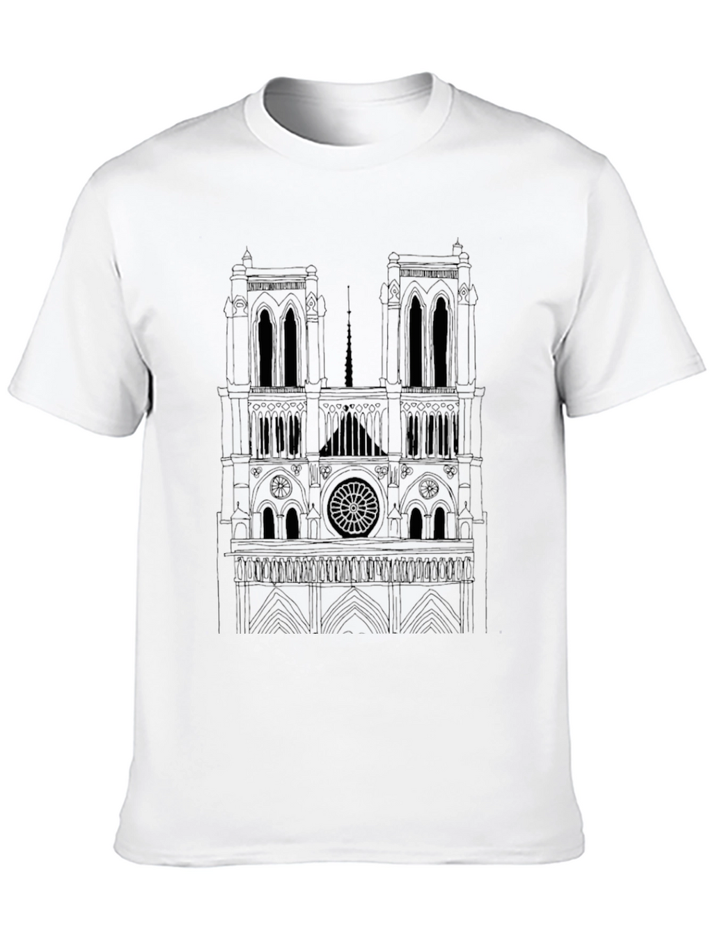 Notre Dame Cathedral Outline T-Shirt