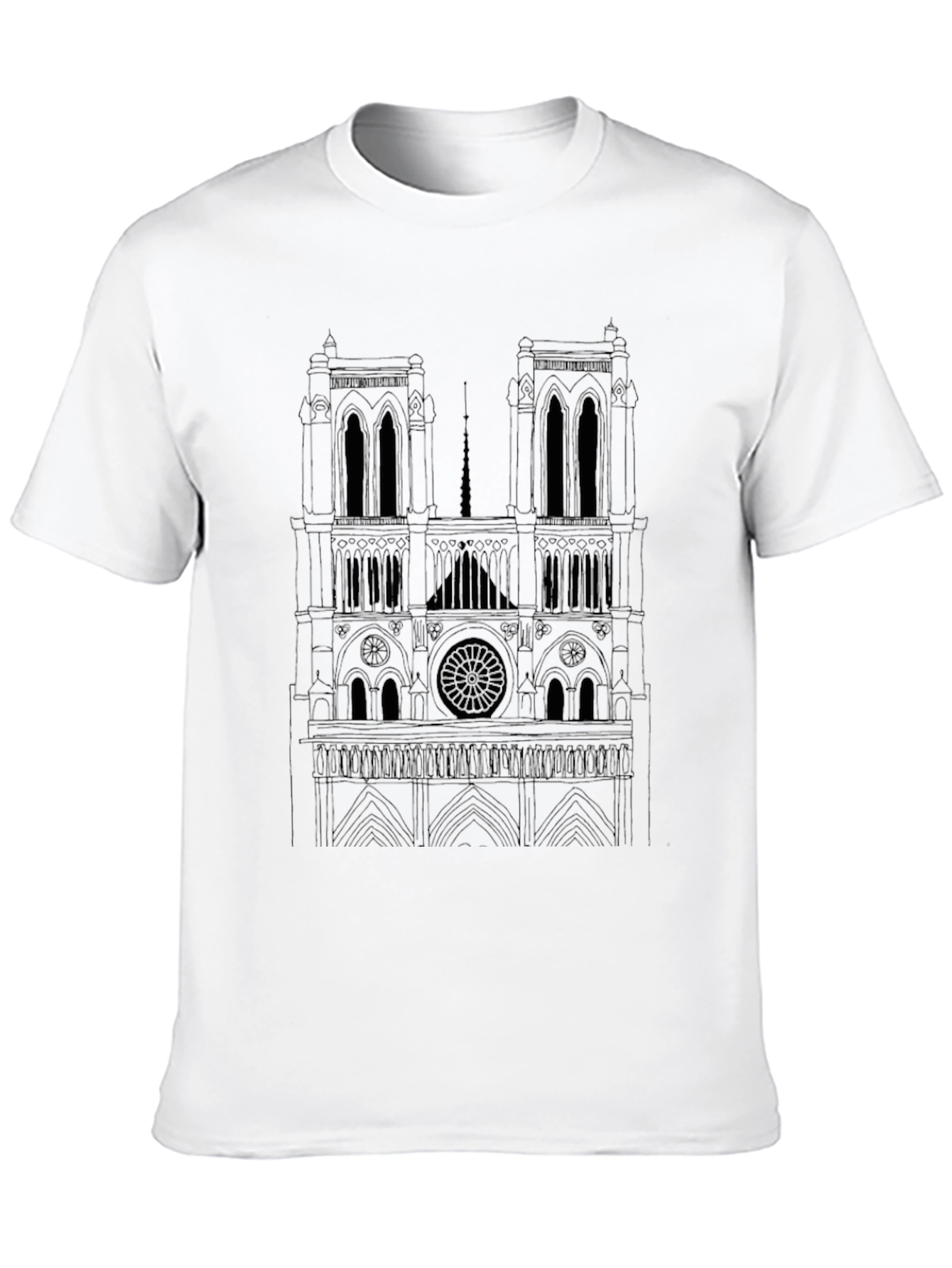 Notre Dame Cathedral Outline T-Shirt