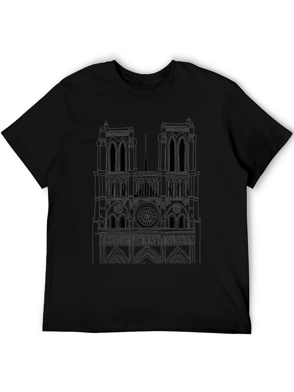 Notre Dame Cathedral Outline T-Shirt