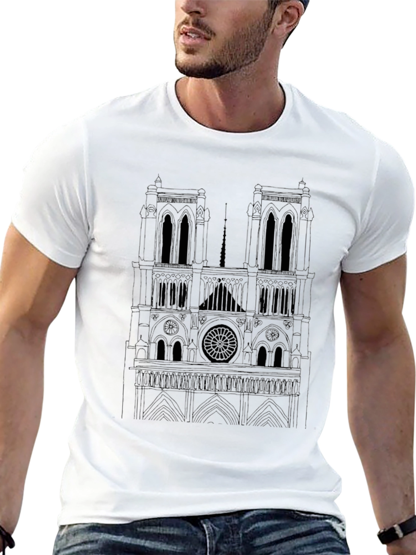 Notre Dame Cathedral Outline T-Shirt