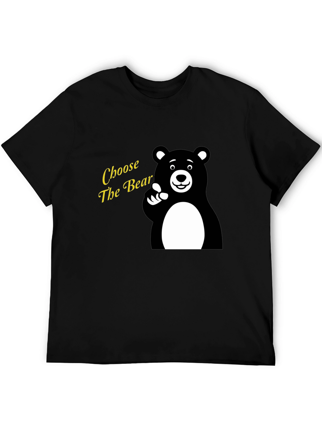 Choose The Bear Graphic Tee - Black Cotton T-Shirt