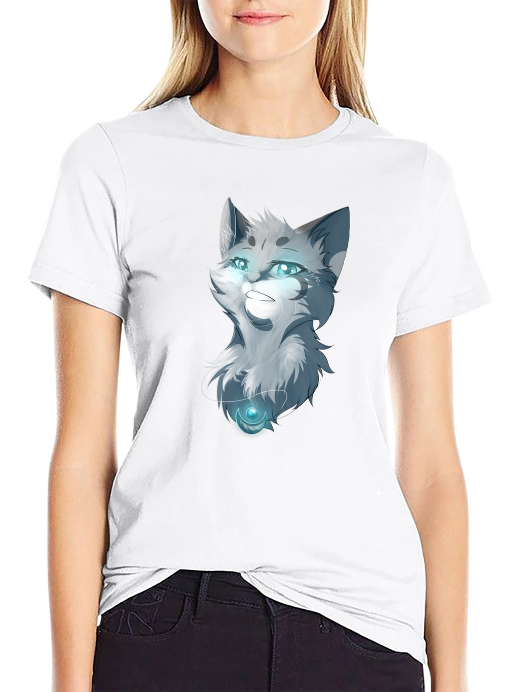 Mystic Cat Graphic Tee - Black Cotton Blend