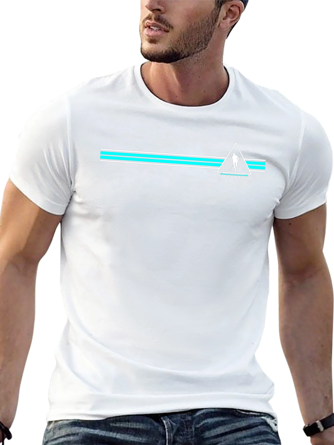 Modern Golf Tee - Black Cotton Blend with Geometric Design