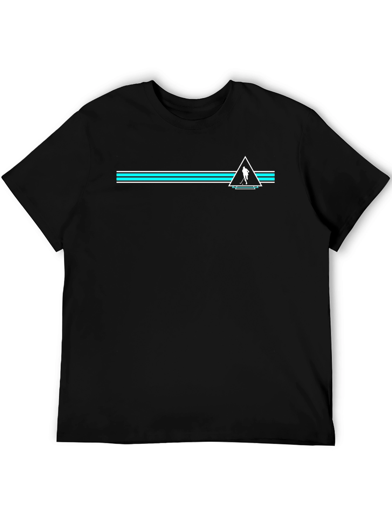 Modern Golf Tee - Black Cotton Blend with Geometric Design