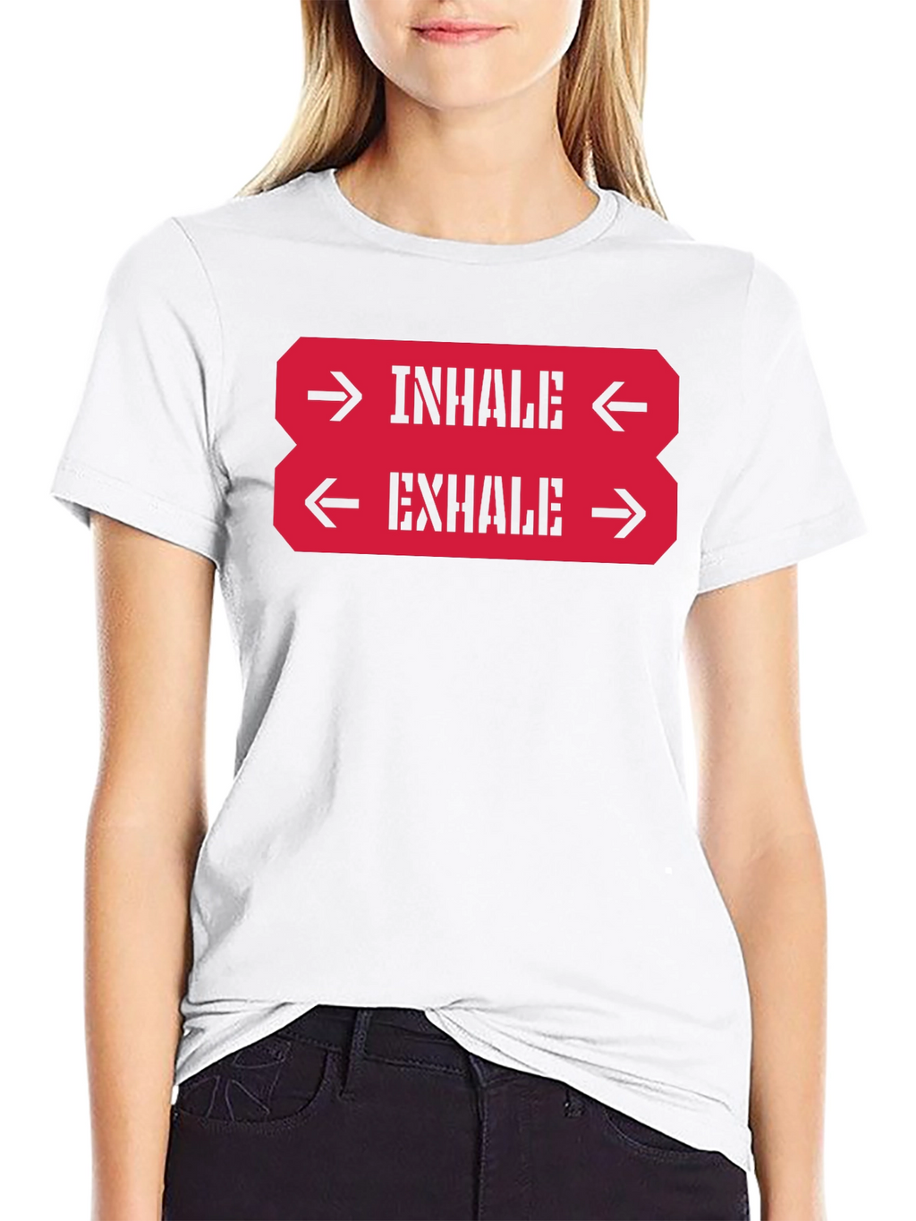 Inhale Exhale Graphic Tee - Black