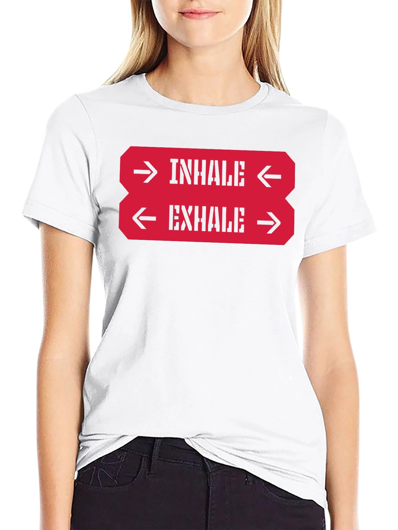 Inhale Exhale Graphic Tee - Black