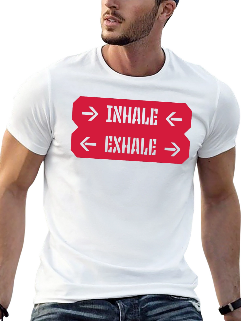 Inhale Exhale Graphic Tee - Black