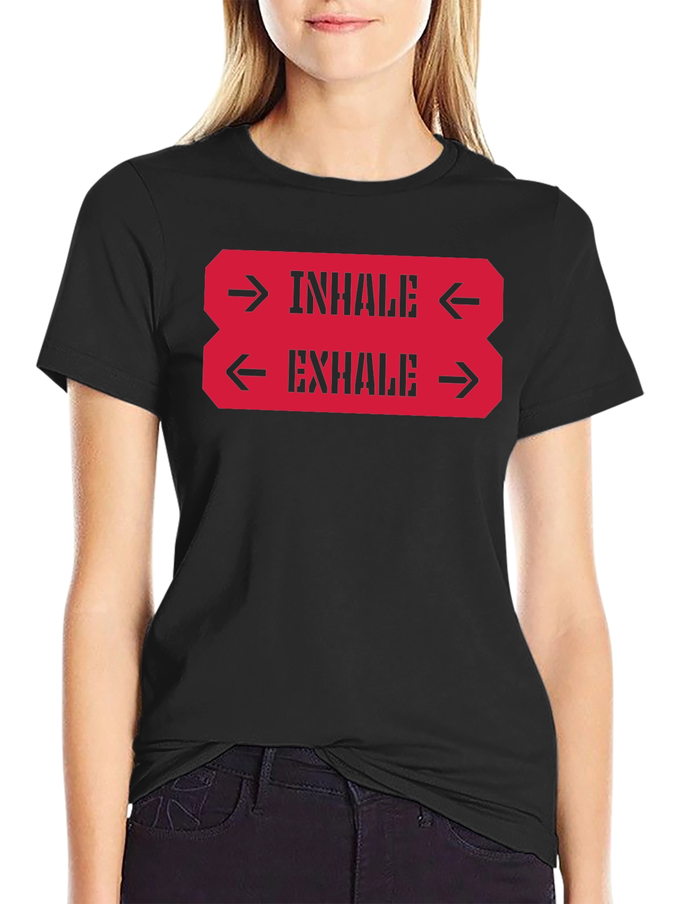 Inhale Exhale Graphic Tee - Black