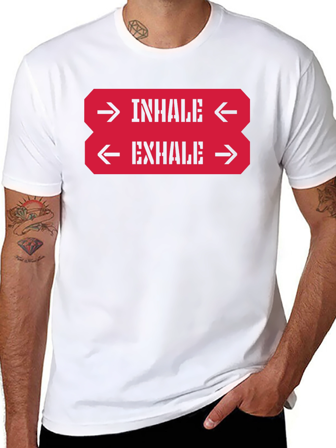 Inhale Exhale Graphic Tee - Black