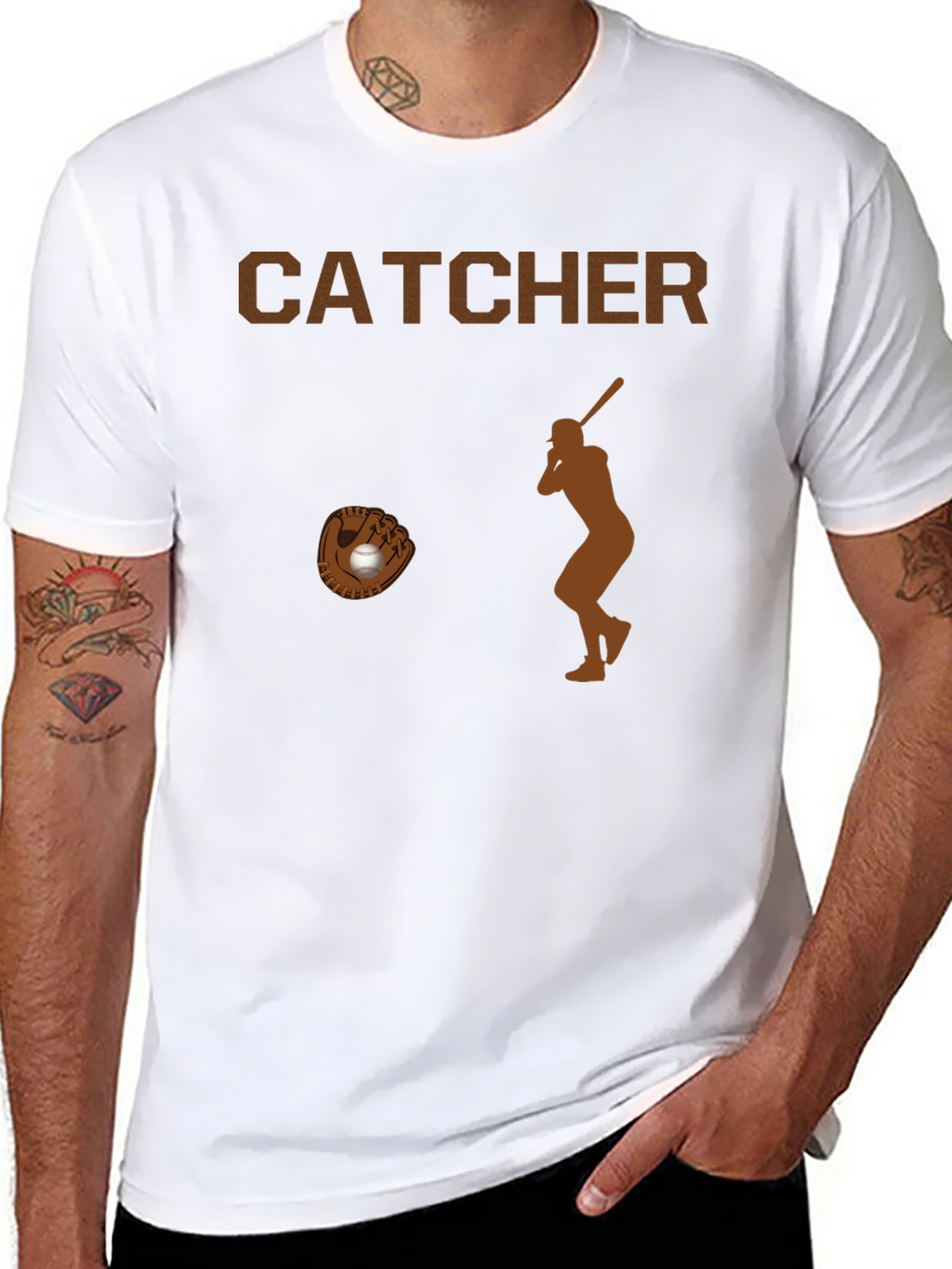 Catcher Baseball Graphic T-Shirt