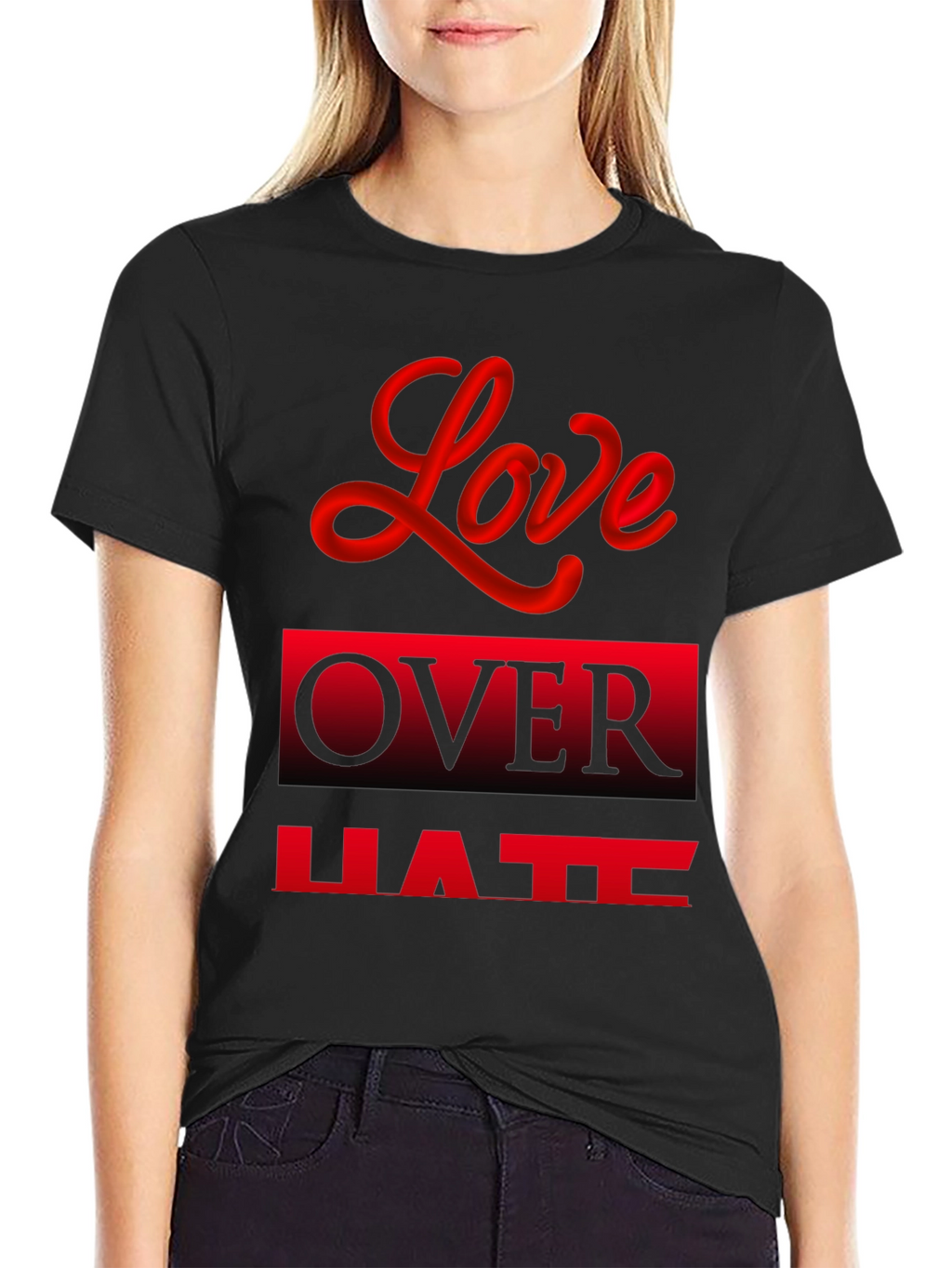 Love Over Hate Graphic Tee - Black