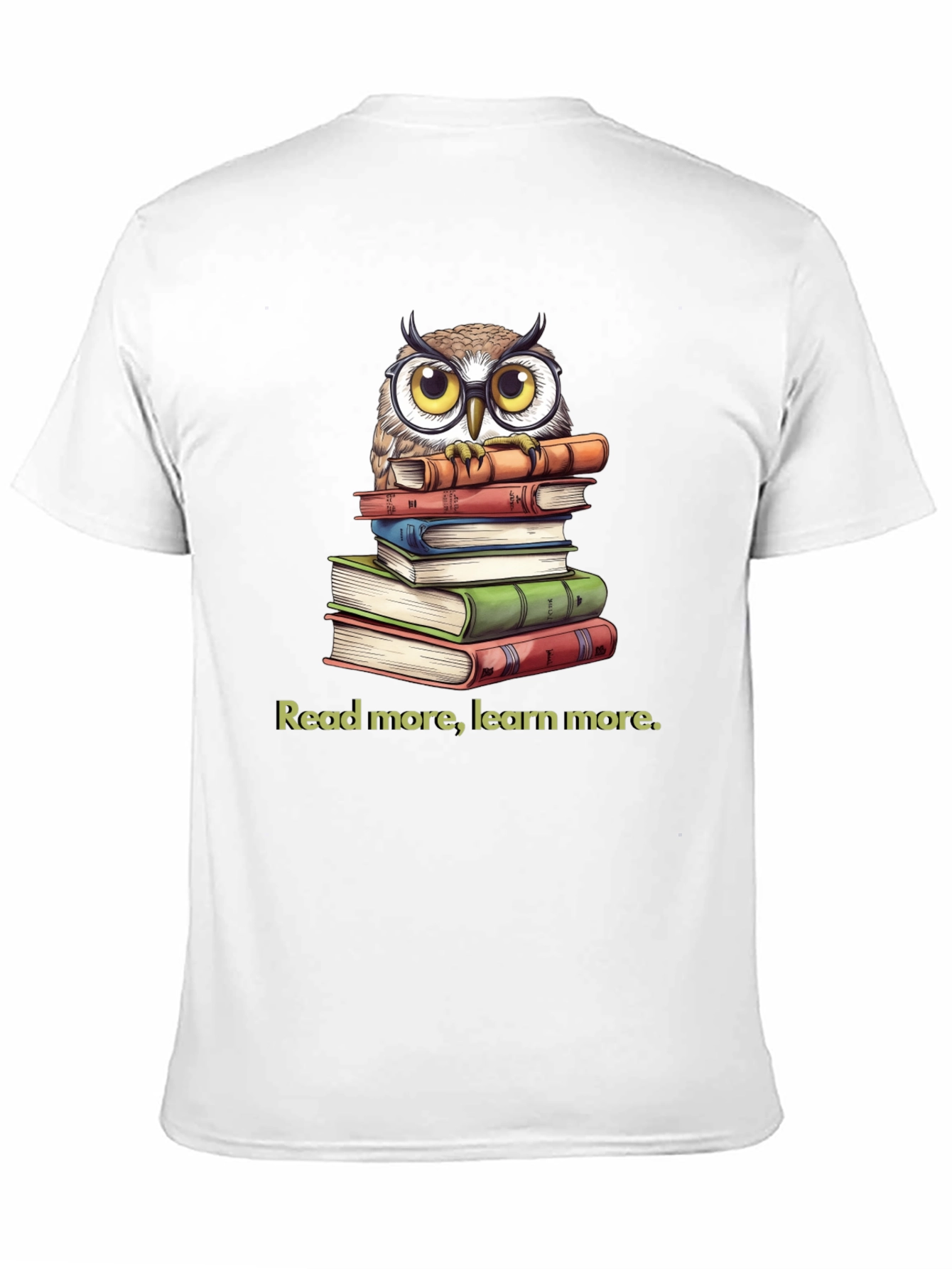 Owl on Books T-Shirt: Read More Learn More