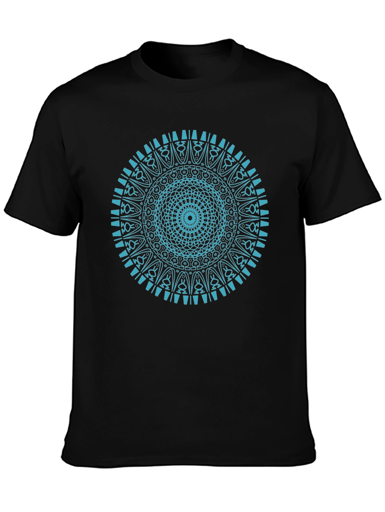 Mandala Print Black T-Shirt