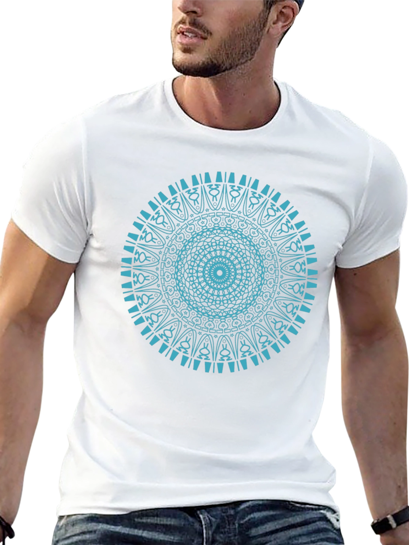 Mandala Print Black T-Shirt