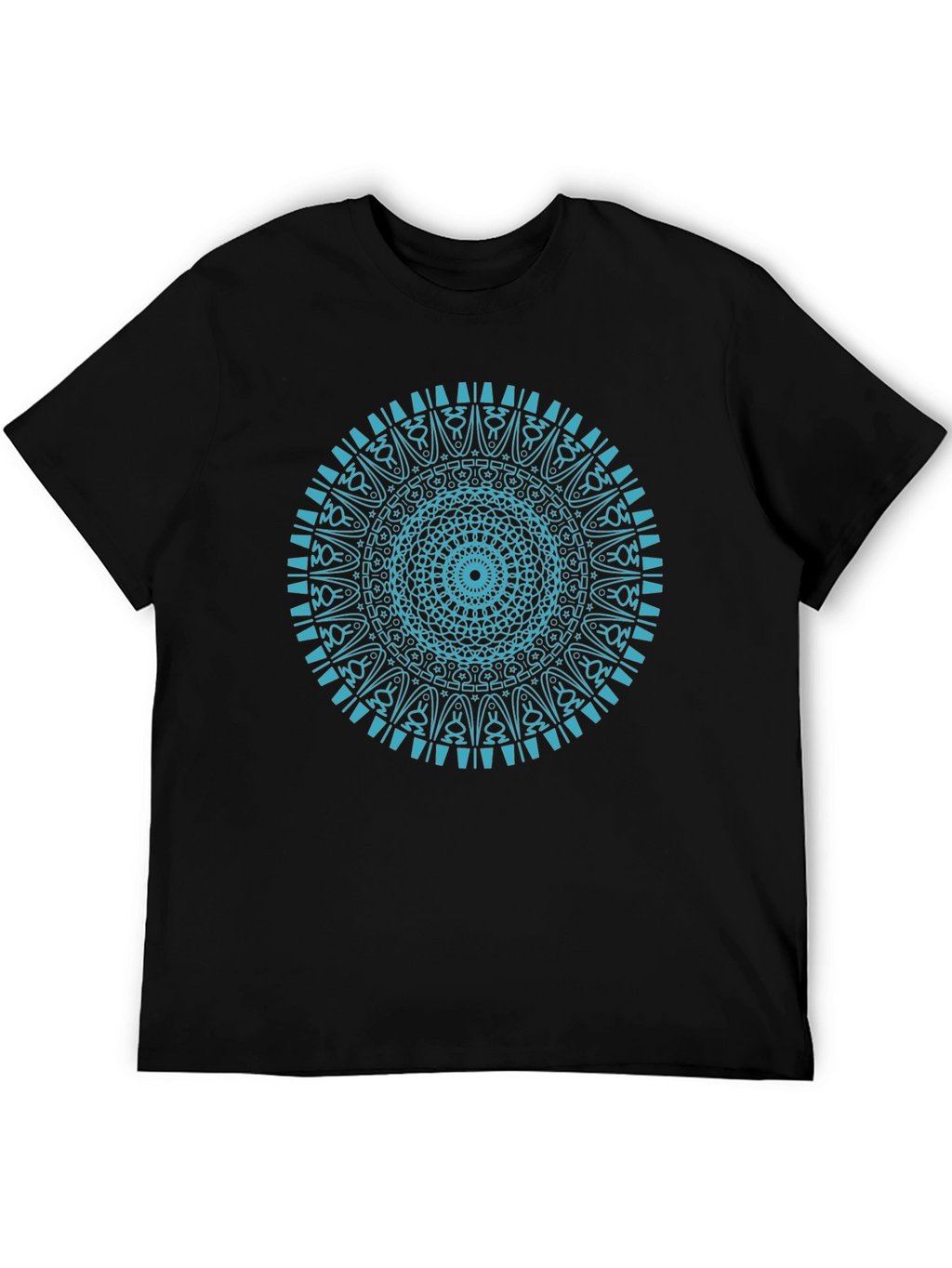 Mandala Print Black T-Shirt