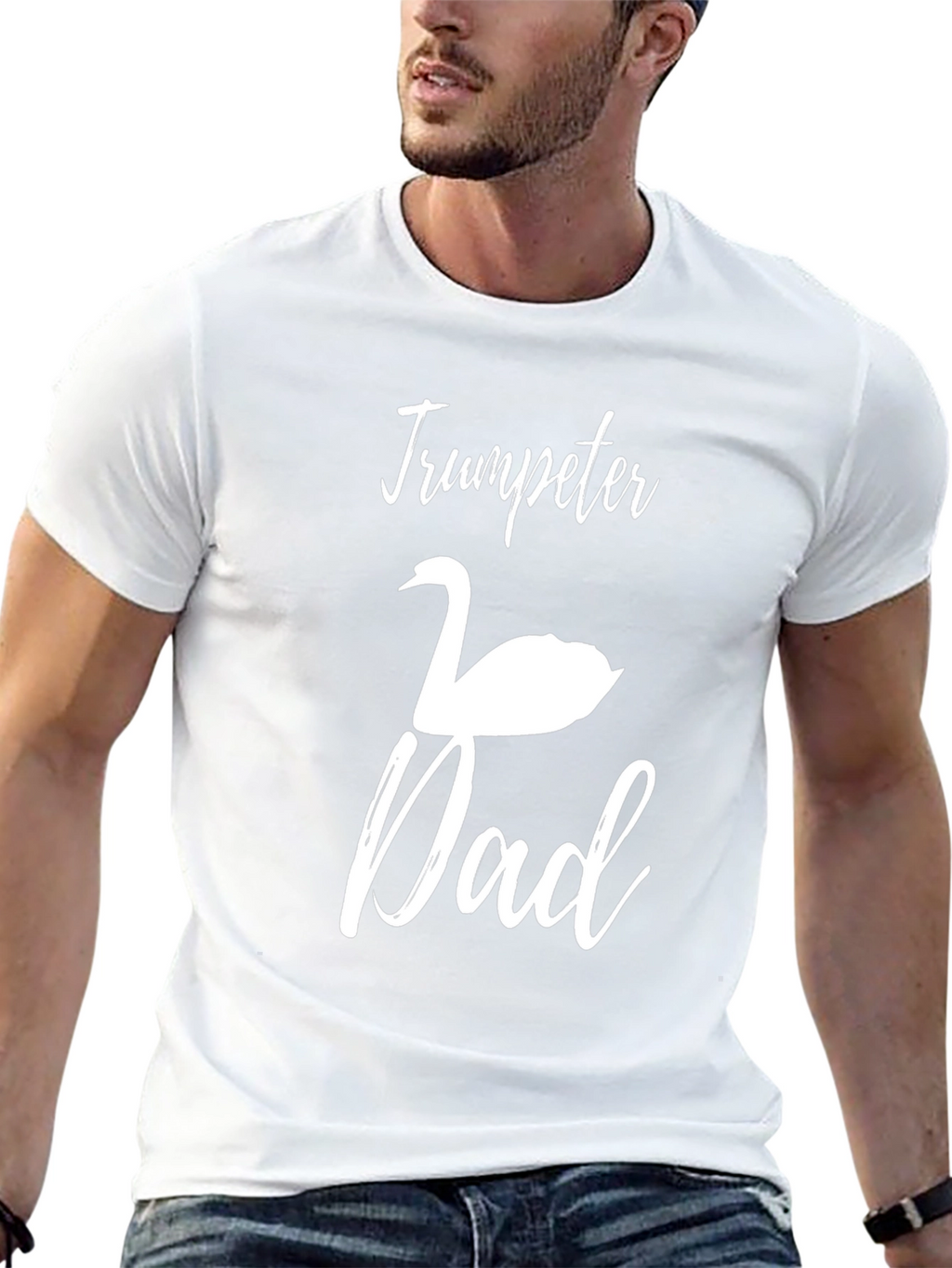 Trumpeter Swan Dad Black T-Shirt