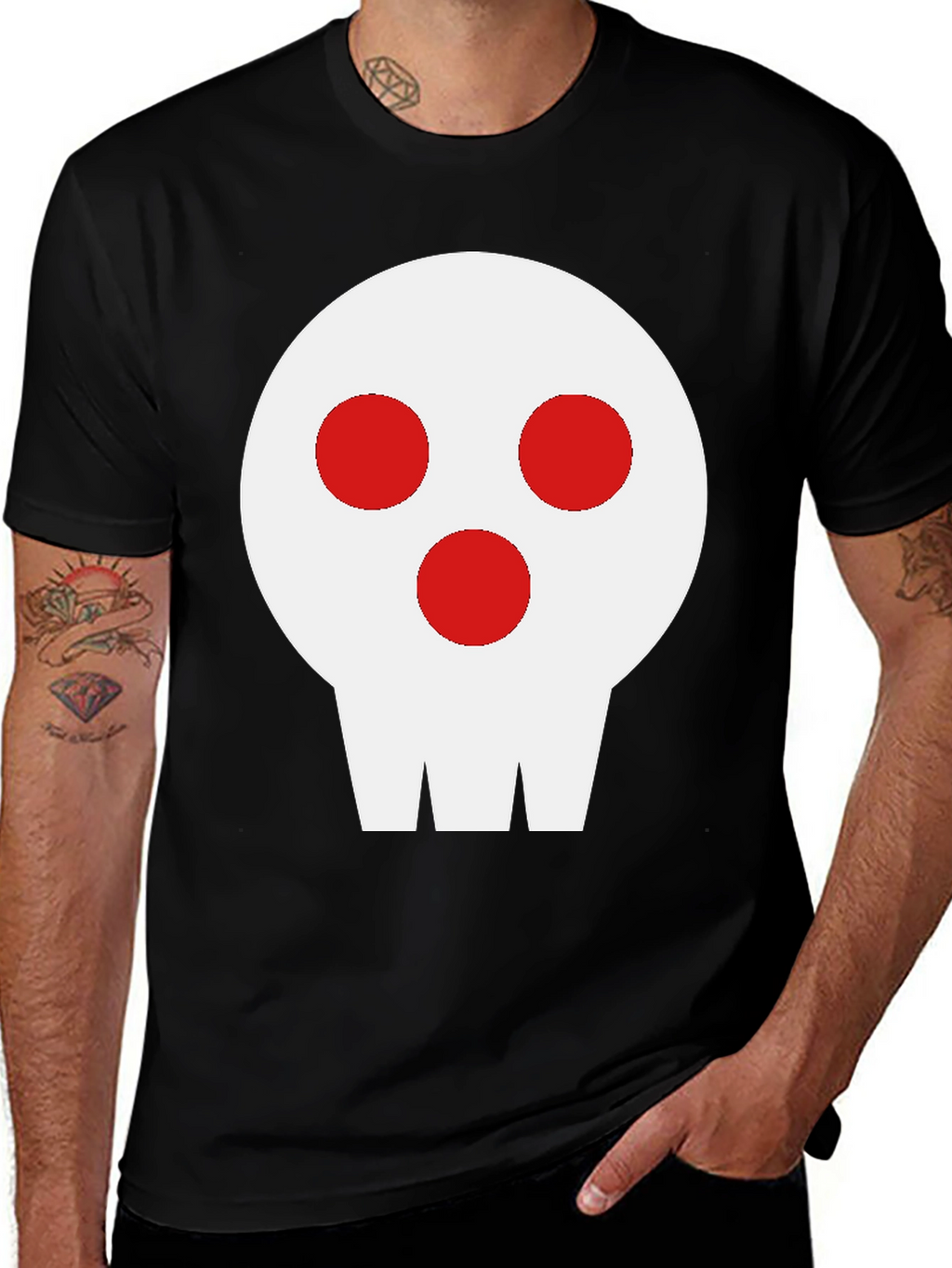 Skull Graphic Tee - Black Cotton Blend