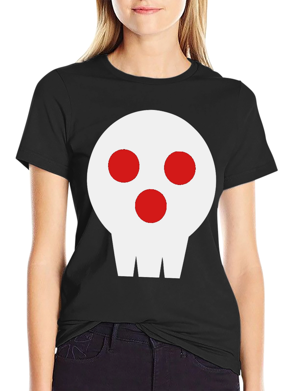 Skull Graphic Tee - Black Cotton Blend