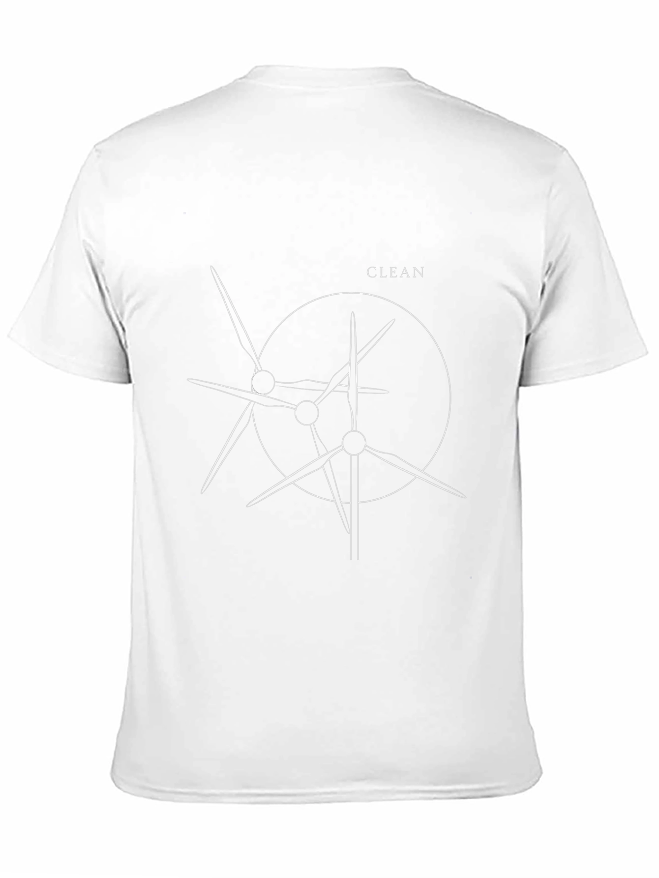 Modern Clean Wind Turbine Graphic Tee - Black