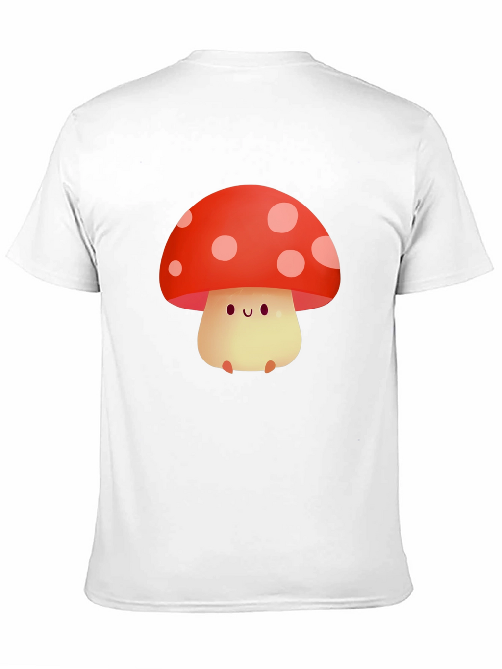 Cute Mushroom Graphic Tee - Black Cotton T-Shirt