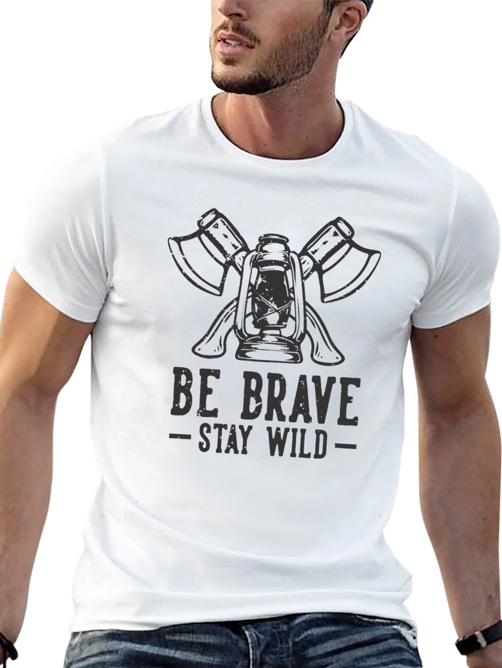 Be Brave Stay Wild Graphic Tee - Black