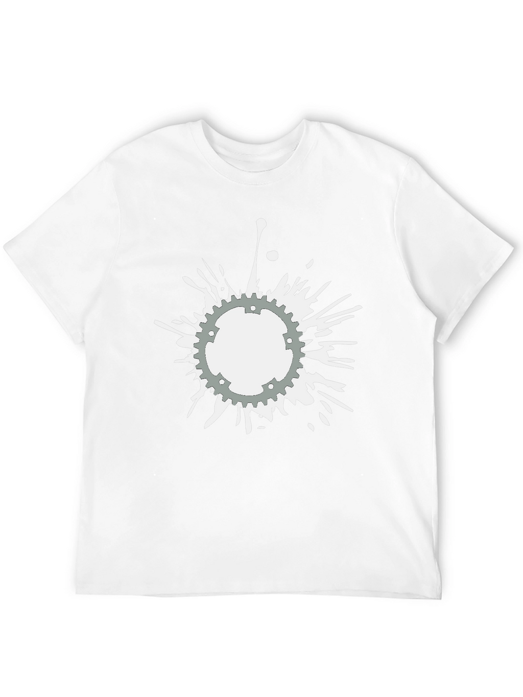 Black Graphic Tee - Gear Splatter Design