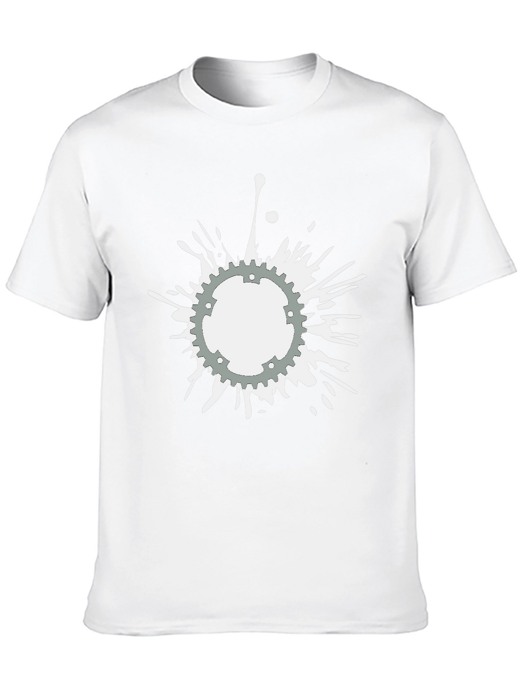 Black Graphic Tee - Gear Splatter Design