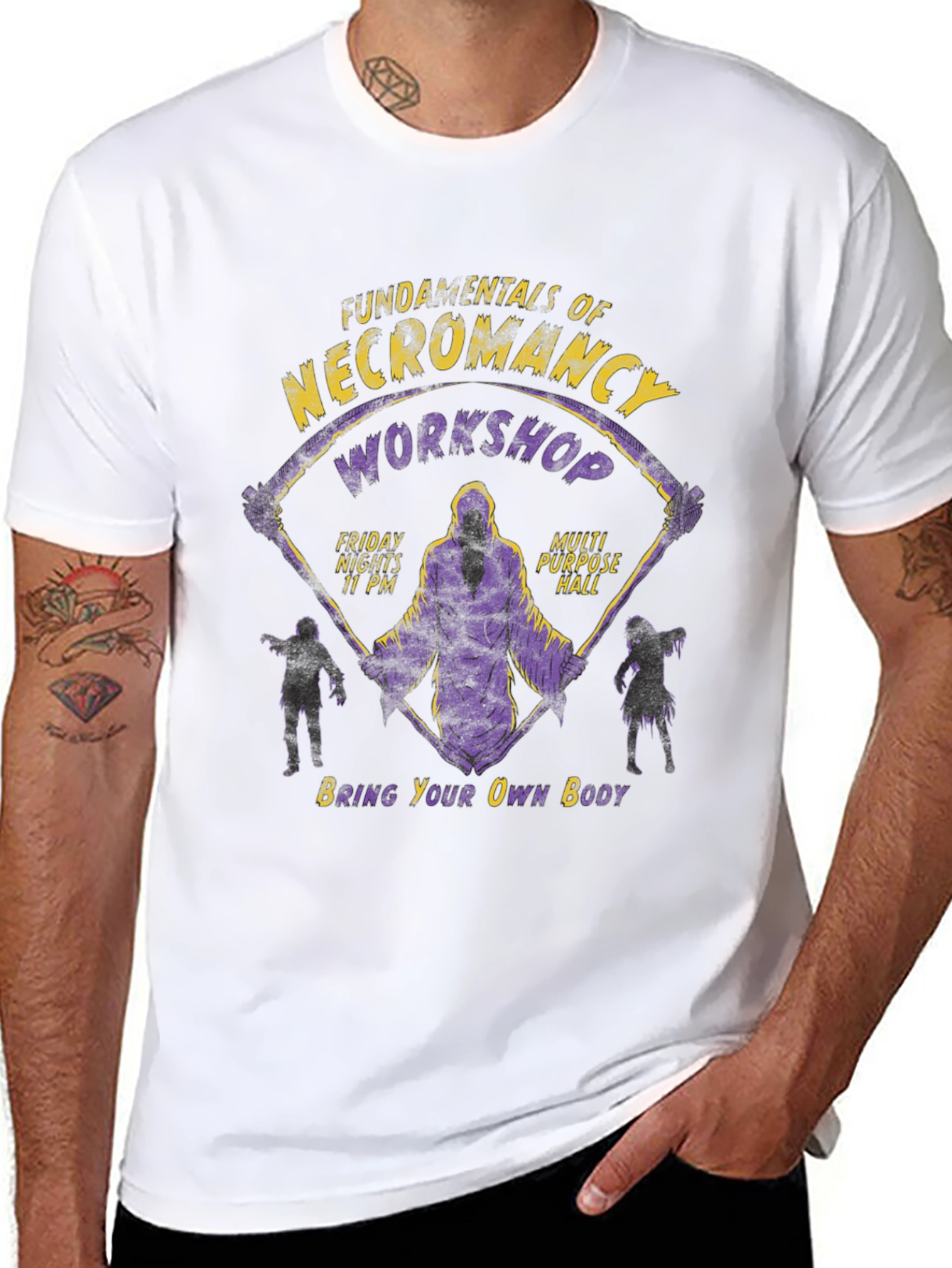 Necromancy Workshop T-Shirt - Bring Your Own Body!